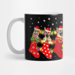 German Shepherd Stocking Christmas Lights Funny Socks Xmas Mug